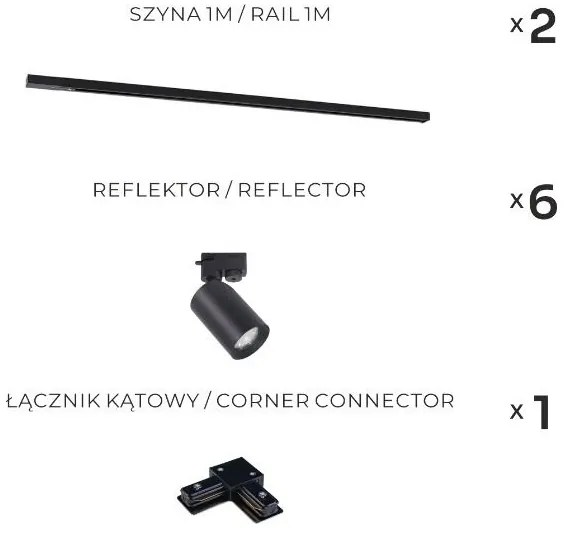 Zuma Line 3566 - Sínrendszeri spotlámpa TORE 6xGU10/35W/230V fekete