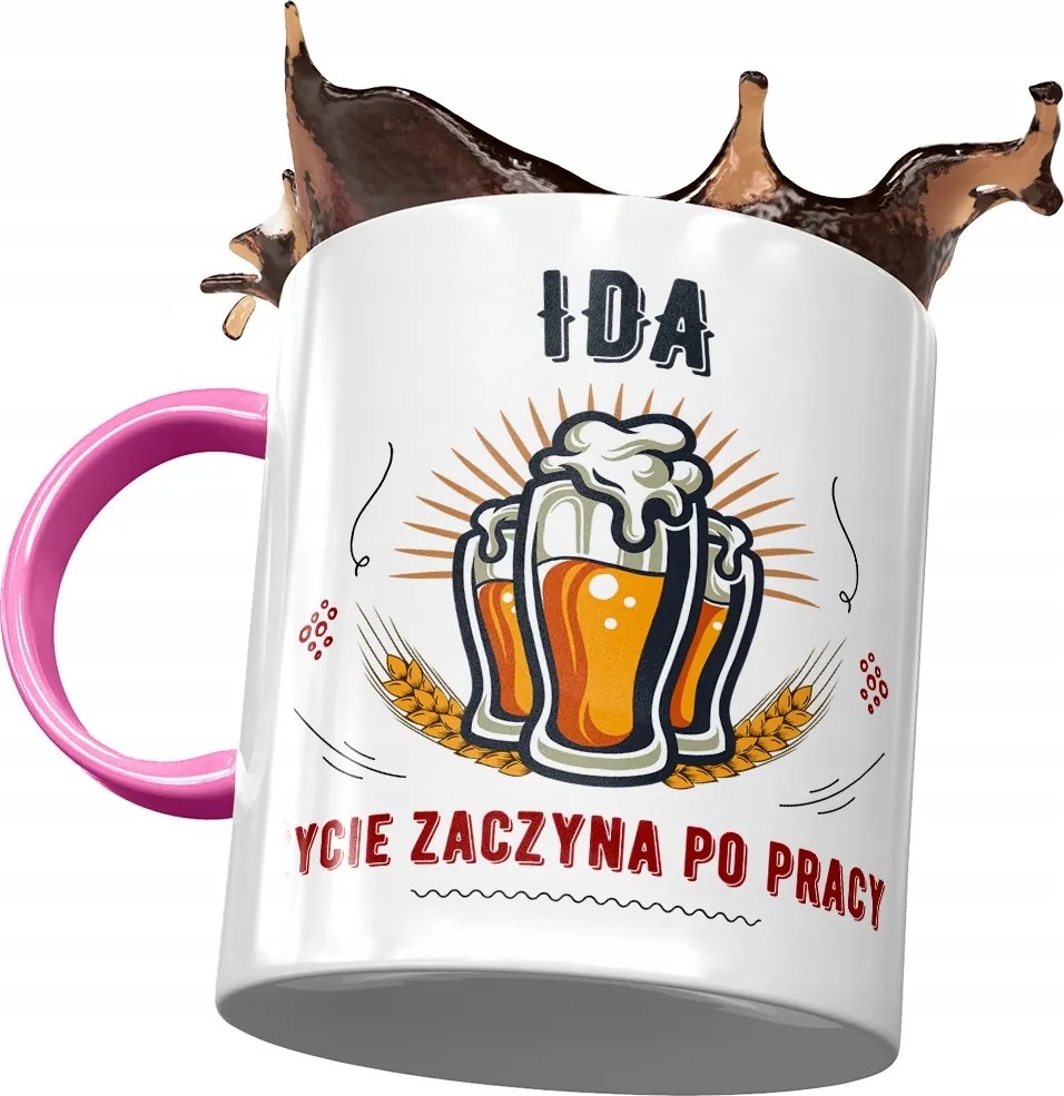 Rózsaszín Bögre Ida Feleség Barátnő Ajándék Nyomtatott Fotóval