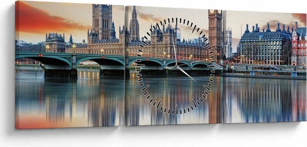Kép - a Parlament londoni házai (órával) (90x30 cm)