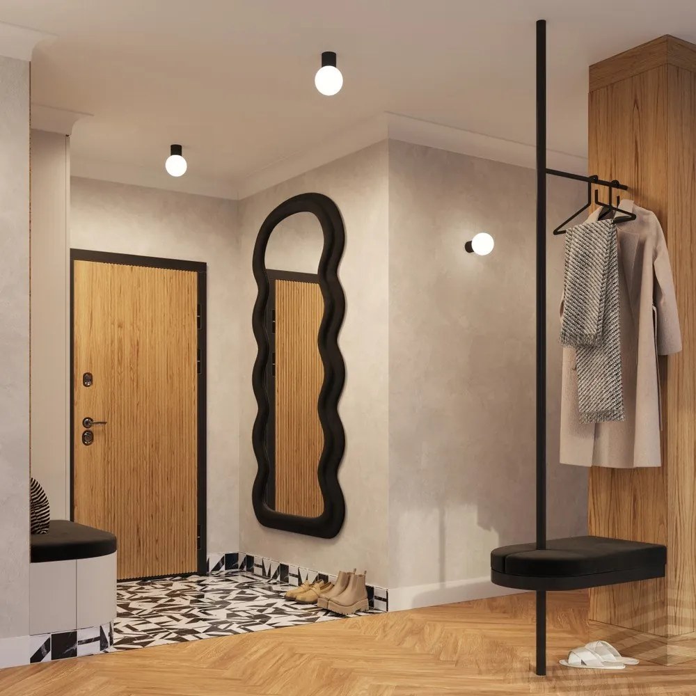 Fekete mennyezeti lámpa üveg búrával ø 12 cm Orbital – Sollux