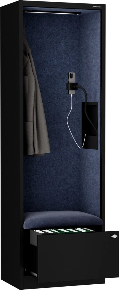 Sally 600mm korpus Czarny - siedzisko Granatowy