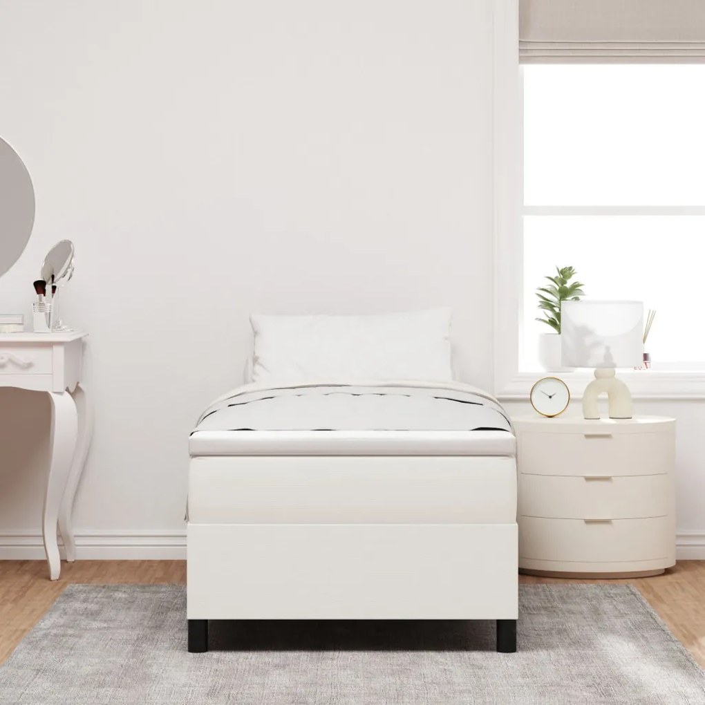 Box Spring Ágy Matrac Cream 100x200 cm Kordbársony
