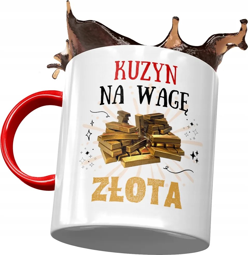 Piros Bögre Unokatestvérnek Születésnapra Ajándék Nyomtatott Fotóval