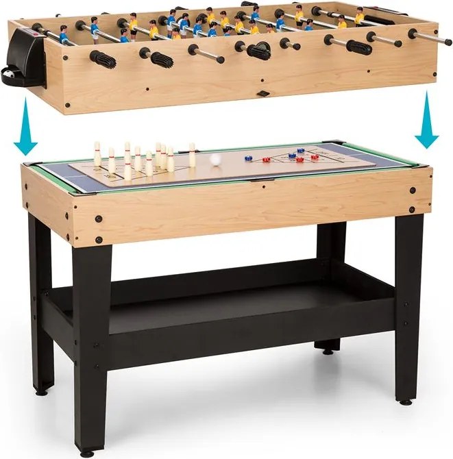 OneConcept Game-Star játékasztal 37 játékkal, multigame, rakodó rész, MDF