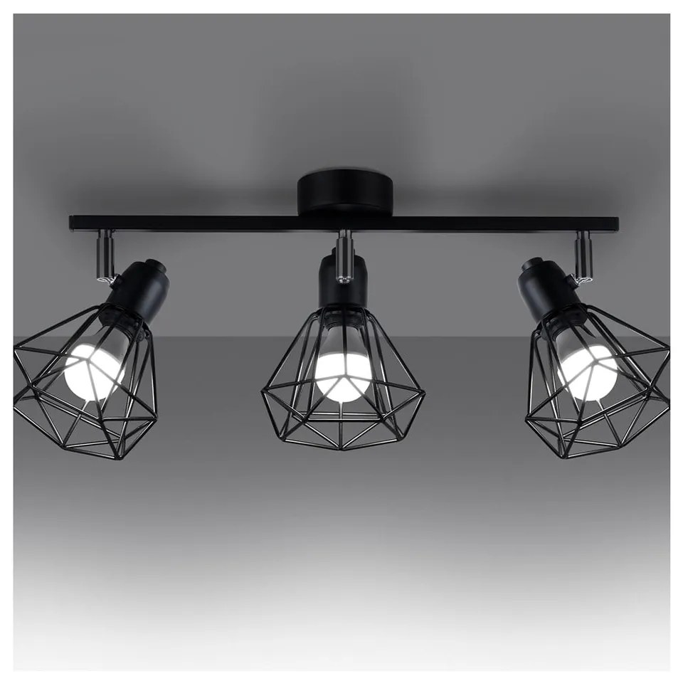 Fekete mennyezeti lámpa ø 10 cm Varpu – Sollux