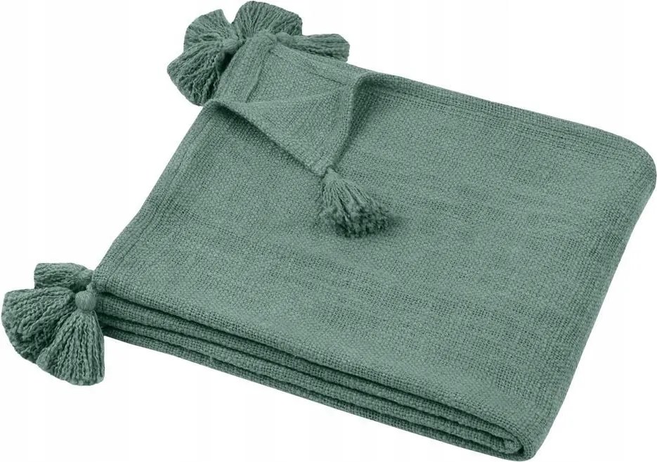 Sanchez takaró 125x150 cm zöld pléd kanapéra Boho rojtos fotel