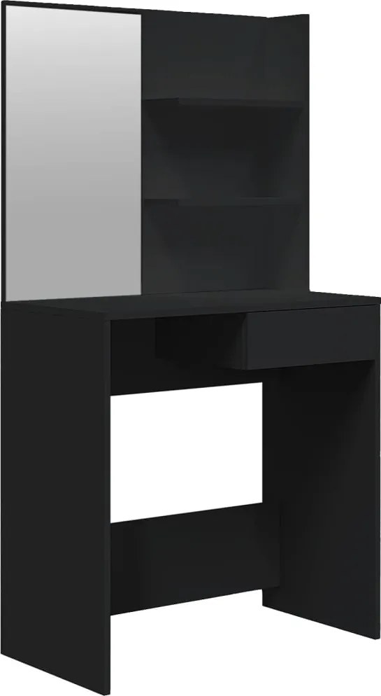 vidaXL fekete fésülködőasztal tükörrel 74,5 x 40 x 141 cm