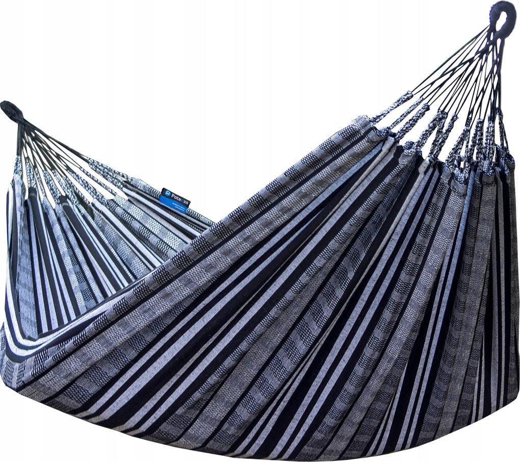 Családi kerti függőágy Pereira 280x180 kolumbiai fekete-fehér Potenza