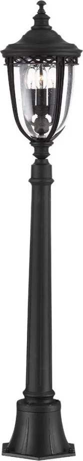 ELSTEAD FE-EB4-M-BLK ENGLISH BRIDLE Klasszikus Kültéri Állólámpa Fekete, Átlátszó E14 IP44
