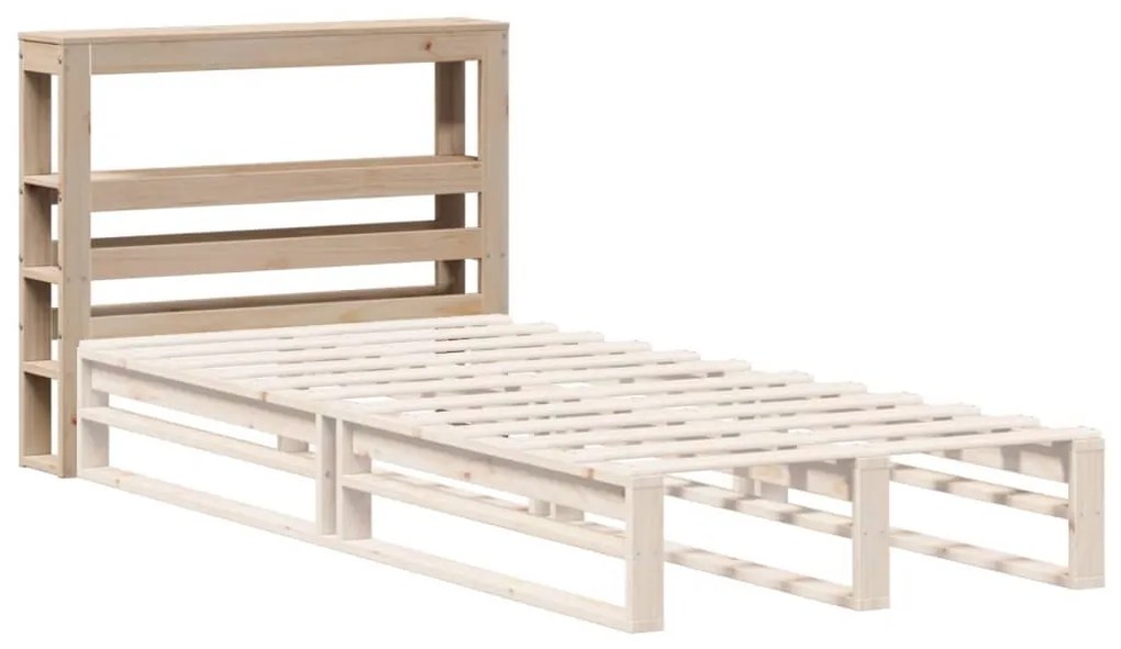 tömör fenyőfa fejtámla polcokkal 100 cm