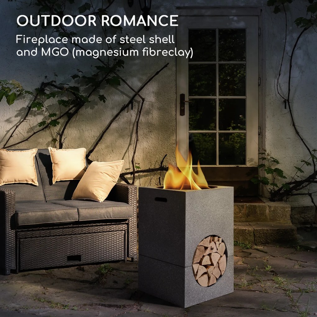 Blumfeldt Monolith, tűzrakóhely grillel, MGO és acél fedél, szikrafogó