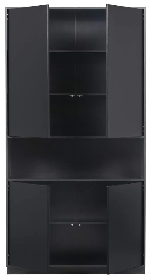 Fekete borovi fenyő moduláris könyvespolc 190x210 cm Finca – WOOOD