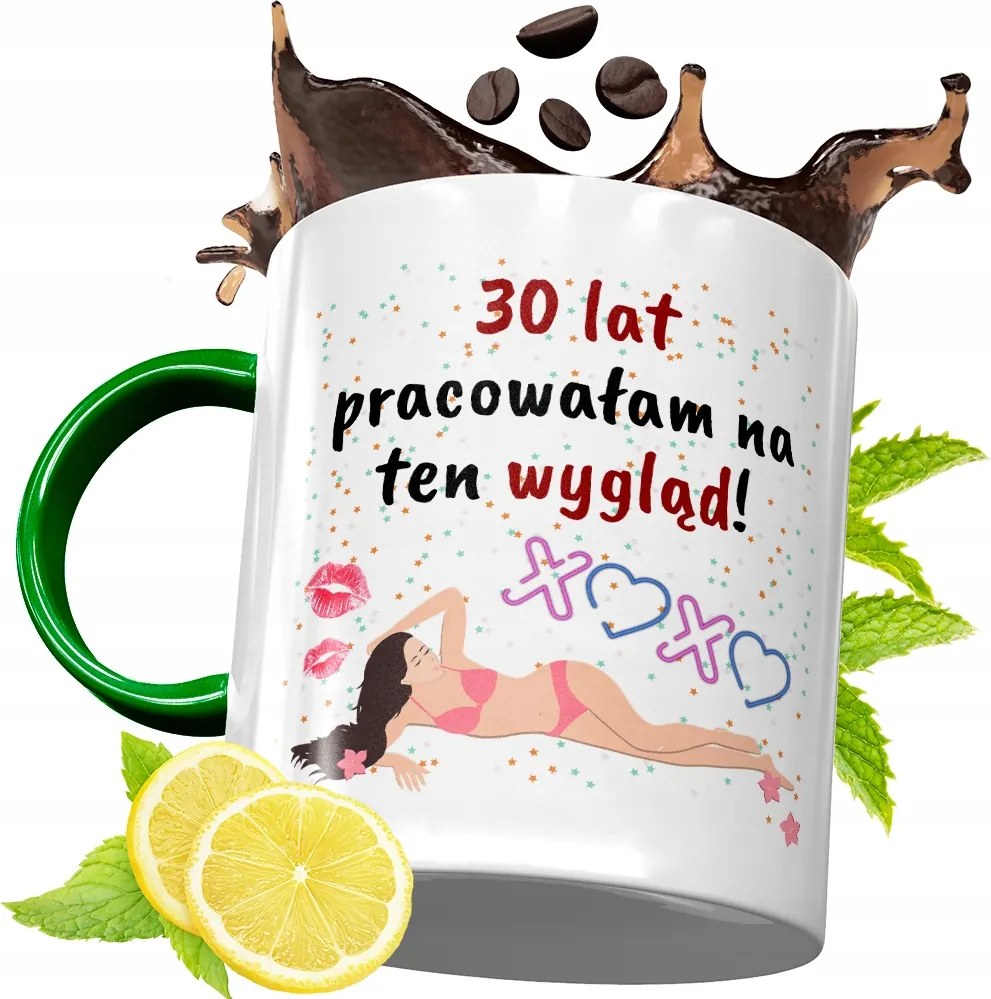 Zöld Bögre 30 30-AS 30-AS Születésnapra Ajándék fényképes nyomtatással