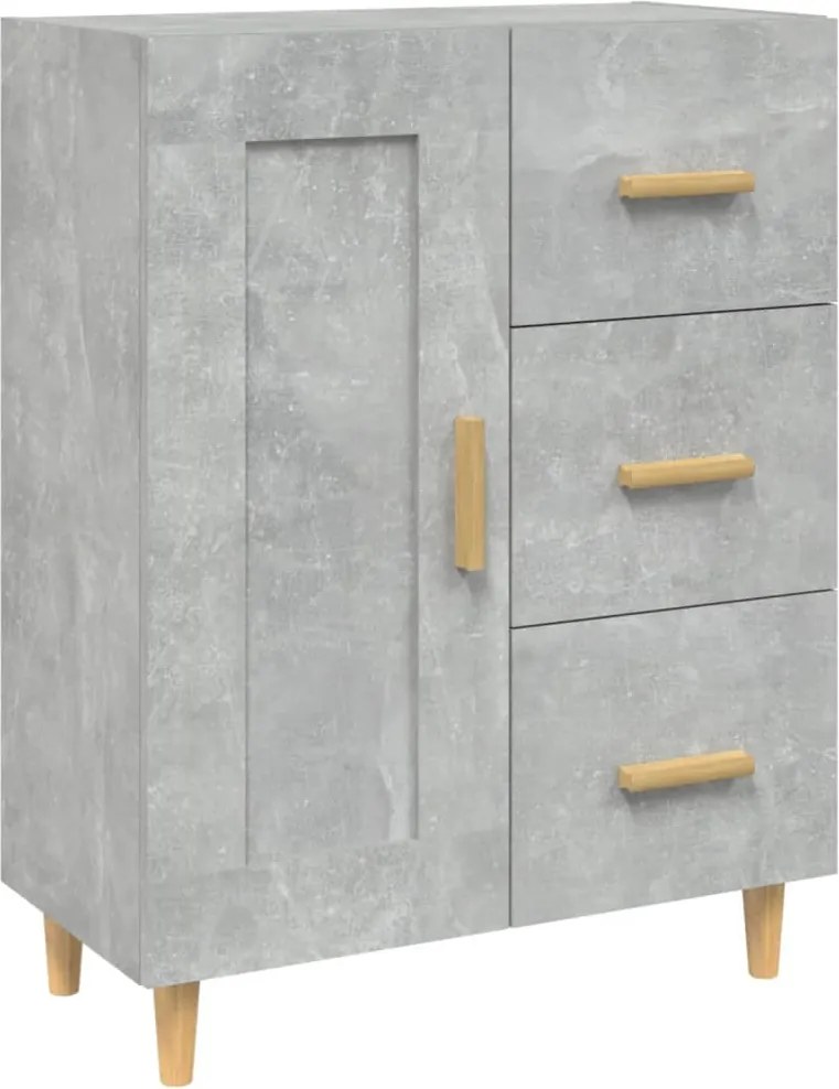 vidaXL betonszürke szerelt fa tálalószekrény 69,5 x 34 x 90 cm