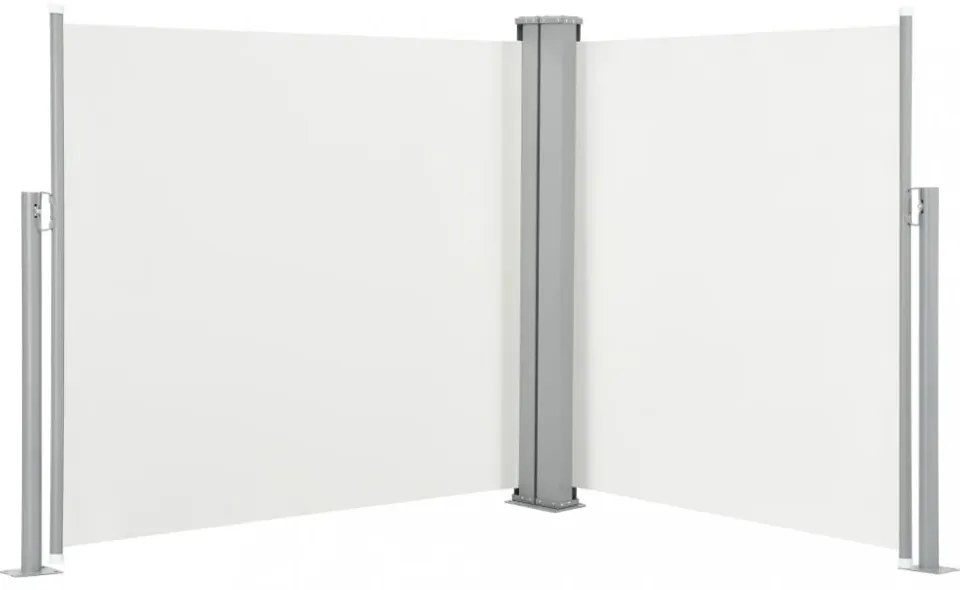 krémszínű behúzható oldalsó napellenző 100 x 600 cm