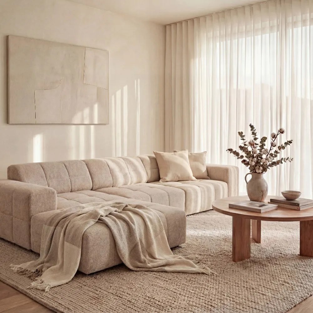 Bézs sarokkanapé (bal oldali) Chicago – Cosmopolitan Design