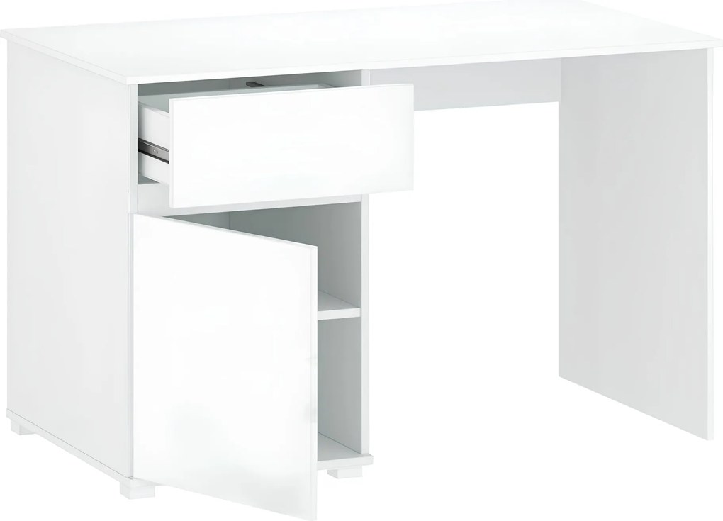 Számítógépasztal 1D1S/120, fehér fényes, LINDY