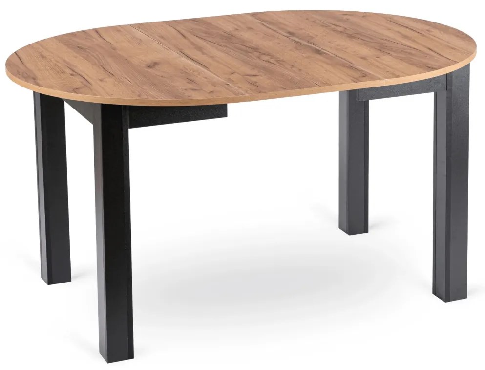 Bővíthető Étkezőasztal Kézműves Tölgy/Fekete Színben. JAMES 103-223 cm