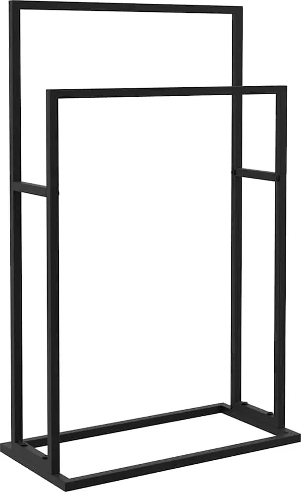 vidaXL szabadon álló fekete vas törölközőtartó 48 x 24 x 78,5 cm