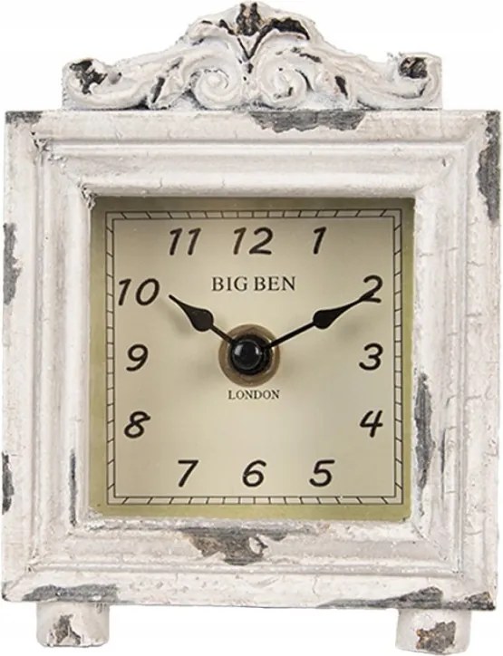 Big Ben London fehér patinás asztali óra 10x6x14 cm