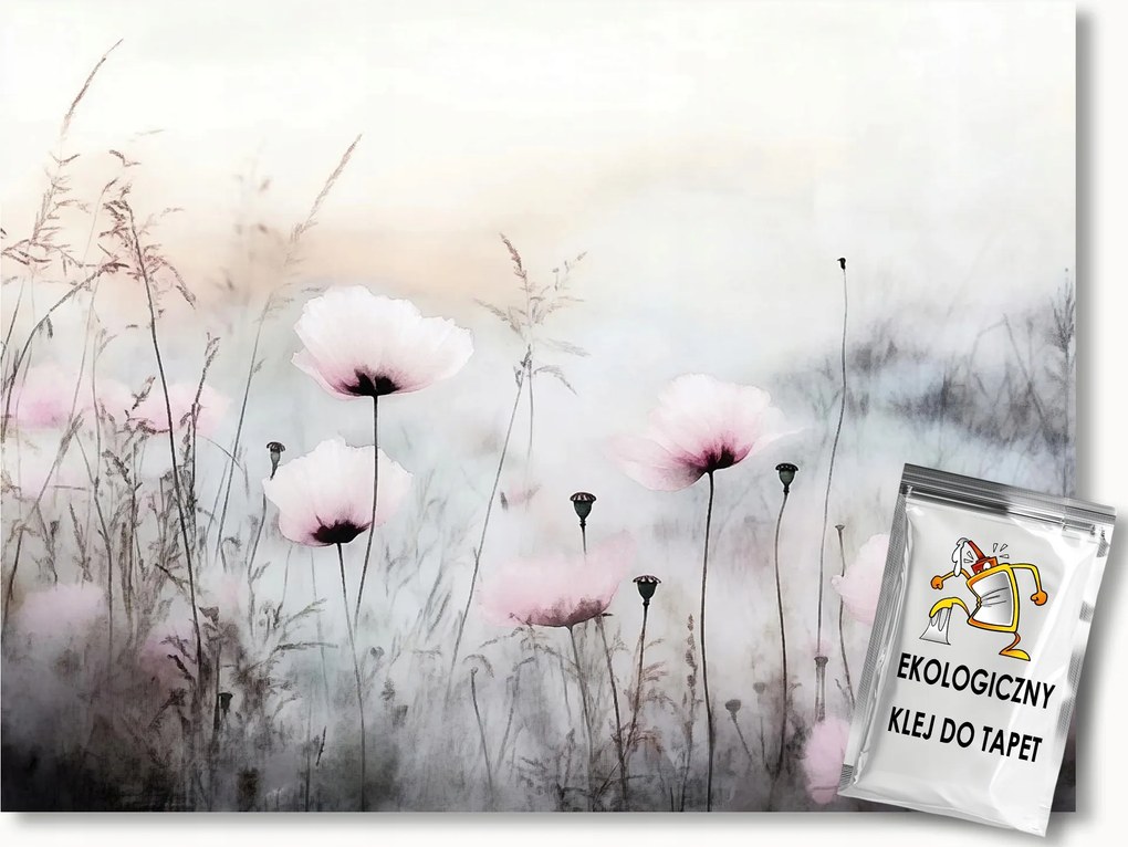 Fotótapéta Flizelina Természet Rét Kert Virágok Reggel Köd 100x75 ragasztó