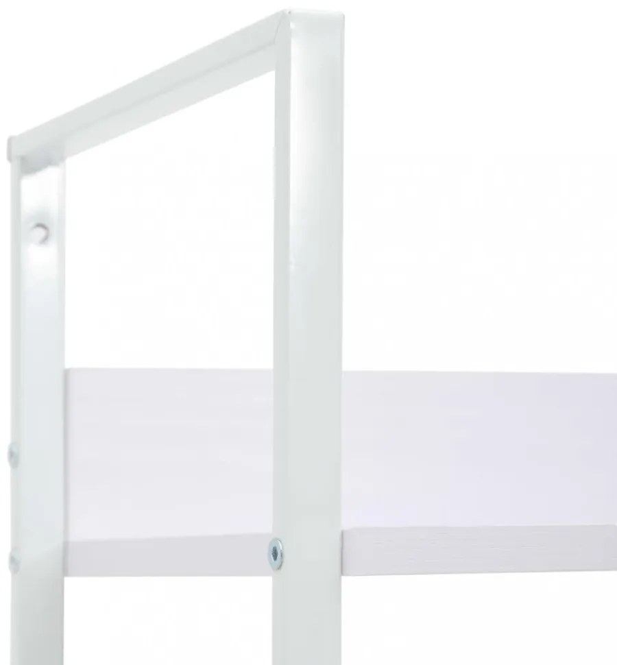 5 szintes fehér szerelt fa könyvespolc 60 x 27,6 x 158,5 cm