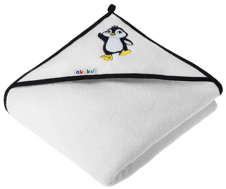 Gyerek törölköző 100x100 Akuku fehér pingvin