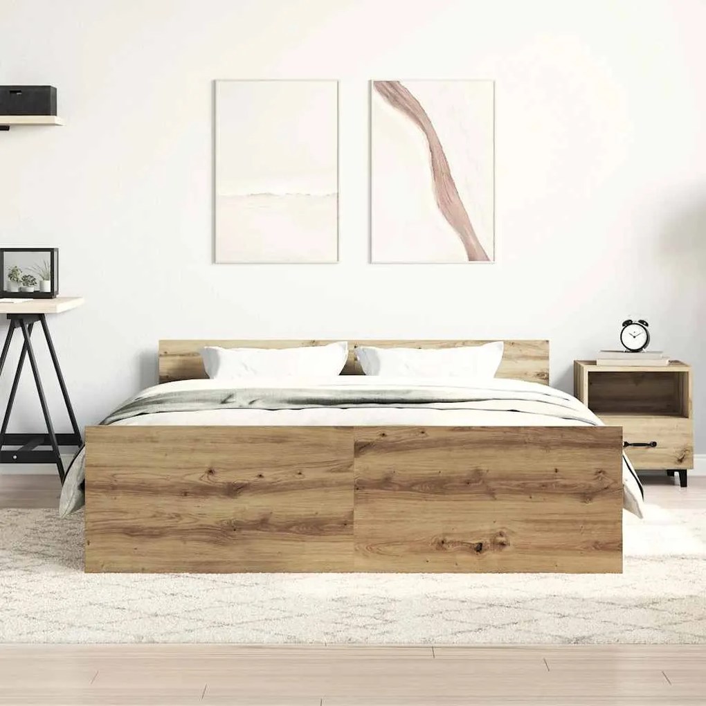kézműves tölgy szerelt fa ágykeret matrac nélkül 120x200 cm