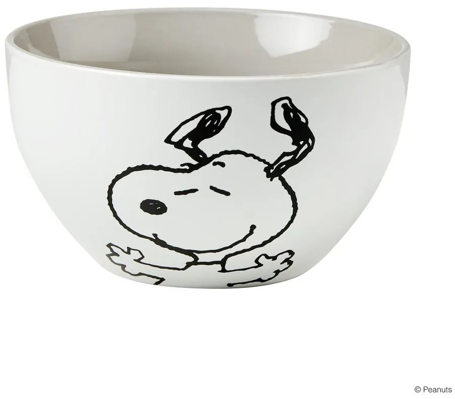 PEANUTS tálka szürke-fehér, Snoopy 600 ml
