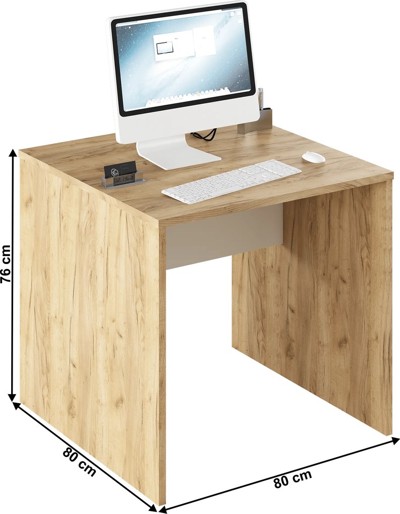 Íróasztal, artisan tölgy/fehér, RIOMA TYP 17