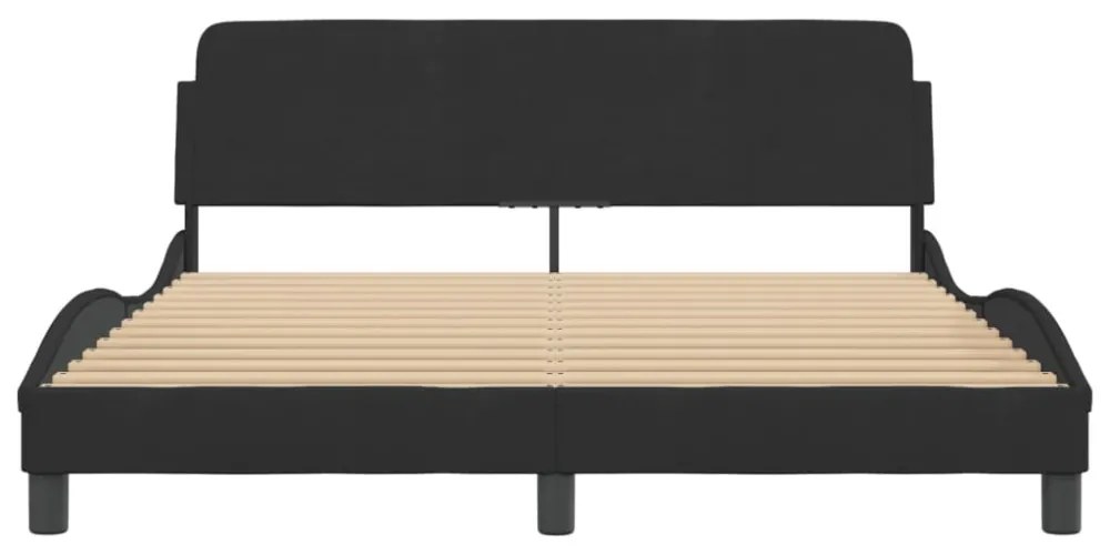 fekete bársony ágykeret Dover 160 x 200 cm