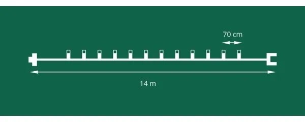 Hosszabbító LED kültéri lánc CONE FILAMENT 20xE10 14m átlátszó/meleg fehér IP44
