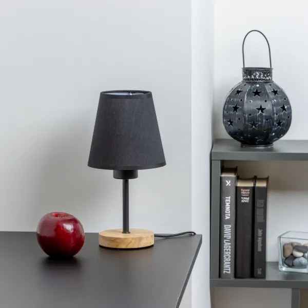 Brilagi - Asztali lámpa NUBILA WOOD 1xE27/25W/230V tölgy/fekete