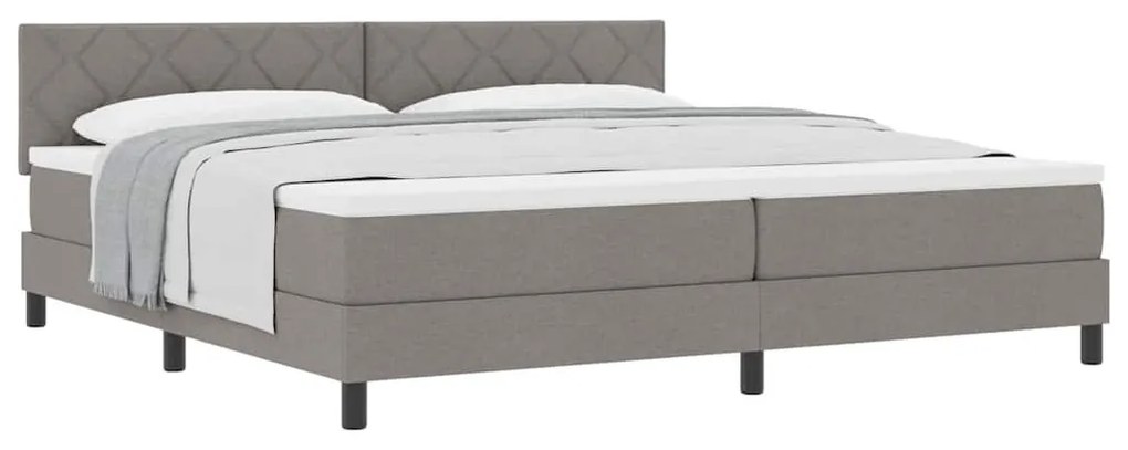 Boxspring ágy matraccal matracmal Tópszínű 200 x 200 cm szövet