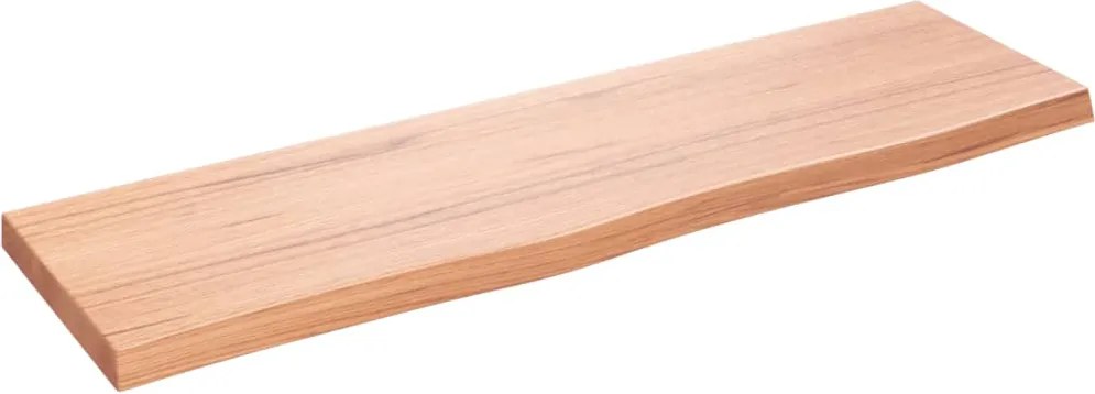 vidaXL világosbarna kezelt tömör tölgyfa fali polc 100x30x(2-4) cm