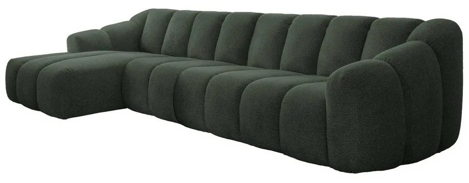 Sötétzöld sarokkanapé (bal oldali-heverő résszel) Shell – Miuform