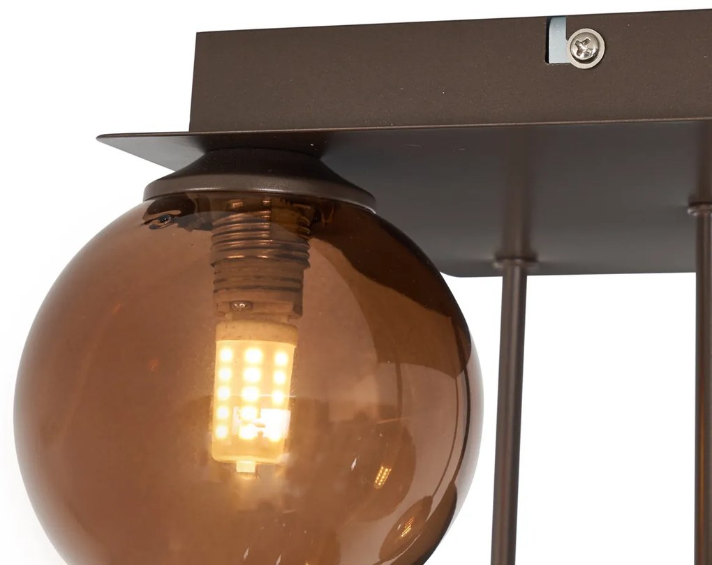 Dizájnos bronz mennyezeti lámpa bronz üveggel, 5-ös - Athén