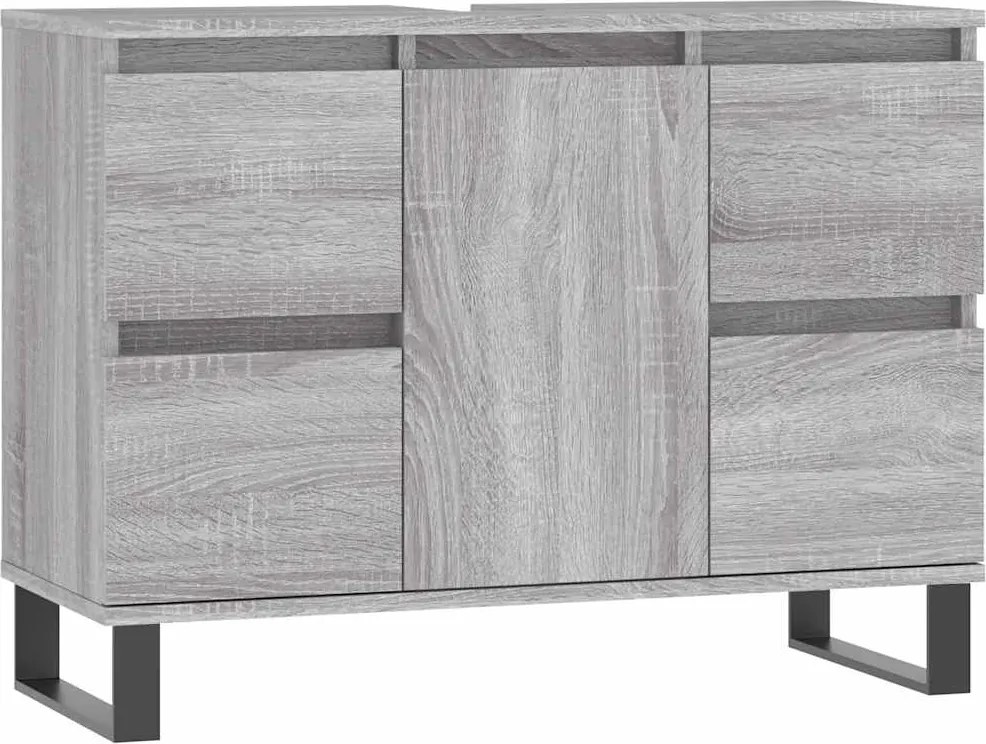 vidaXL szürke sonoma színű szerelt fa mosdószekrény 80 x 33 x 60 cm