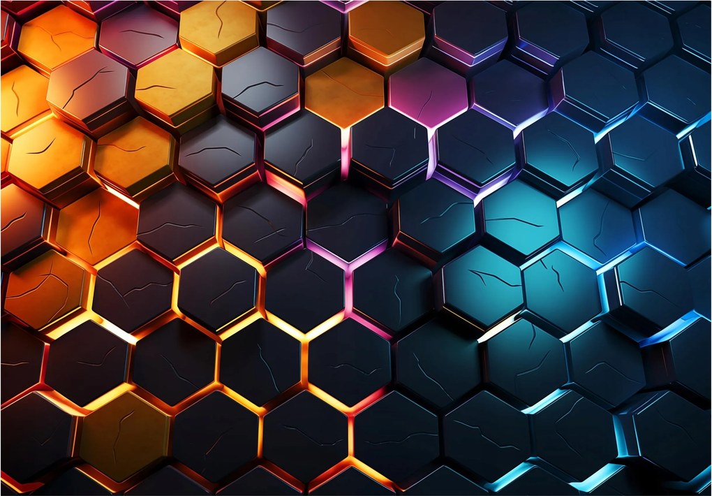 Ifjúsági 3D Fotótapéta Hexagonok Fiúknak Fali Tapéta 150x105