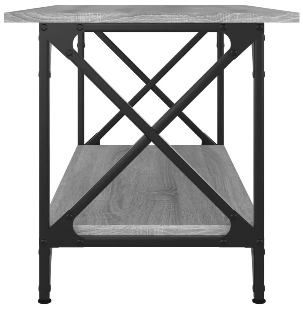 szürke sonoma szerelt fa és vas dohányzóasztal 80 x 45 x 45 cm