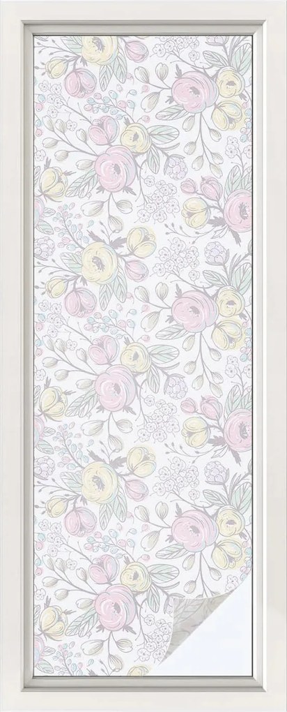 Furnérfólia Adatvédelem Szélvédőkhöz és Ablakokhoz Virágmintás 50x146 cm