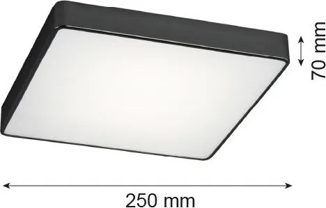 ARGON 654 ONTARIO Négyzetes Mennyezeti Lámpa Fekete E27 IP20