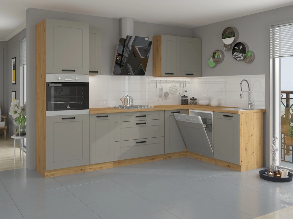 Sarok alsó konyhaszekrény Lucid 89 x 89 DN 1F BB (dustgrey + fehér). 1045533