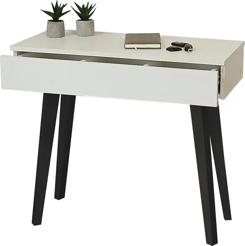 Fésülködőasztal Fehér Matt Fa Lábak Fekete 90CM