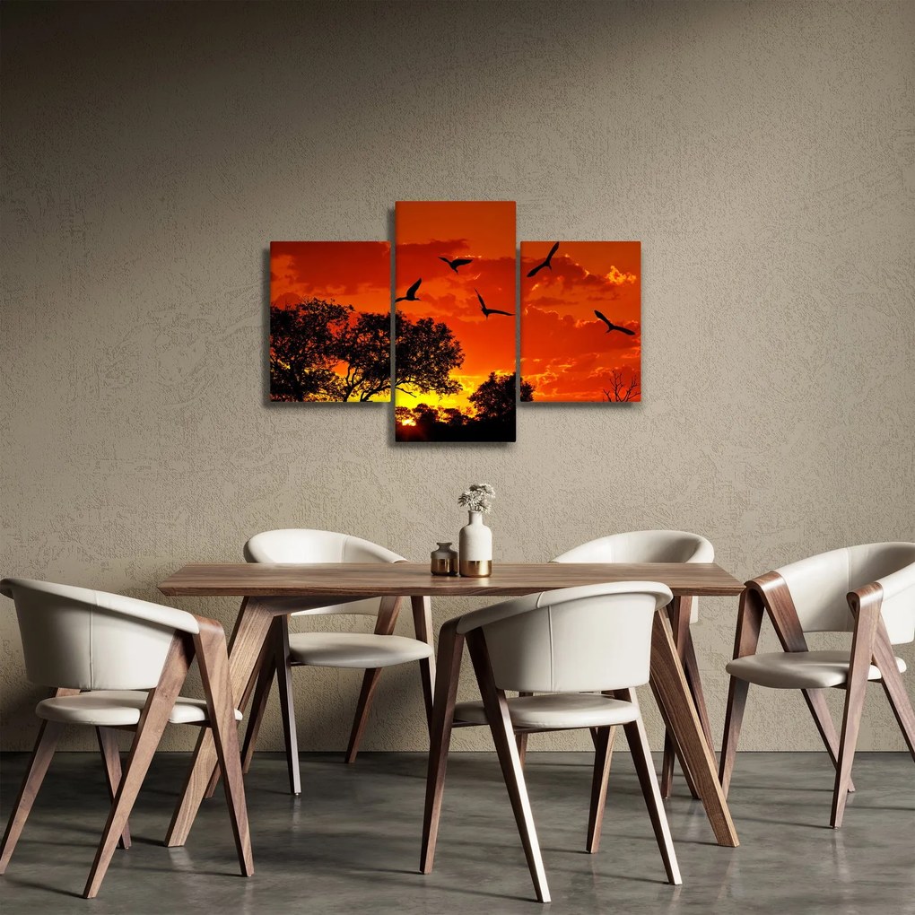 Madarak képe naplementekor (90x60 cm)