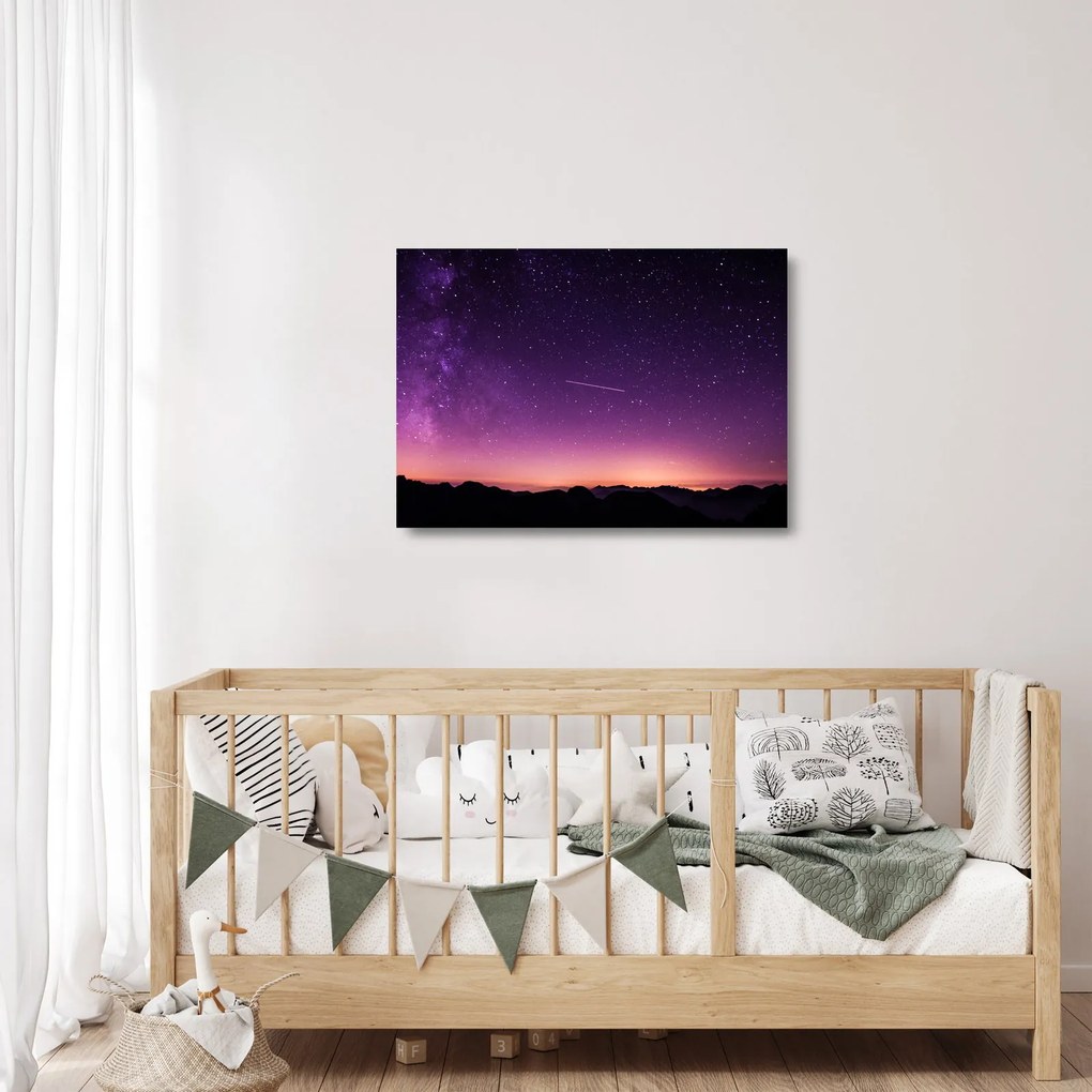 Ég képe hullócsillagokkal (üvegen) (70x50 cm)