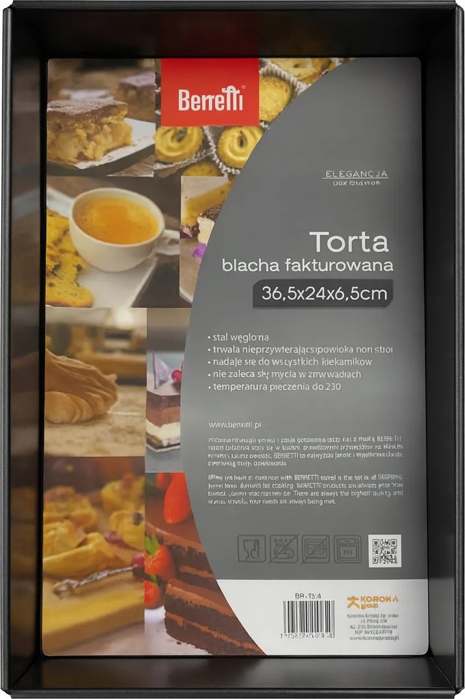 Sütőlap Számlázott Téglalap Alakú Szénacél 36,5x24 CM