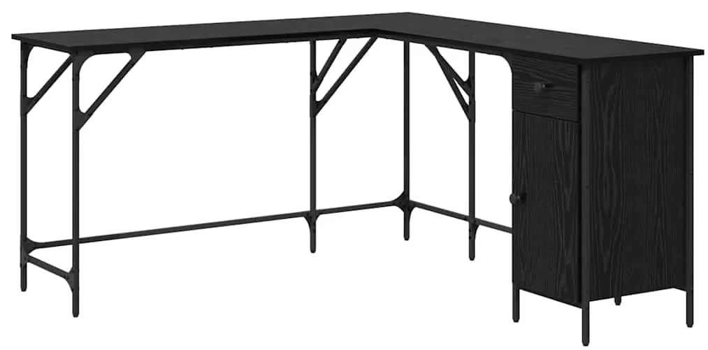 vidaXL Asztal Fekete tölgy 141 x 141 x 75 cm Faanyag