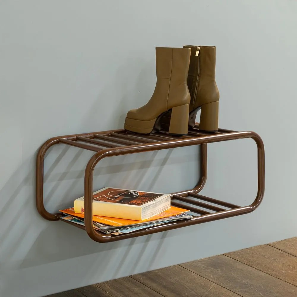 Sötétbarna fém függő cipőtartó 72x28x35 cm Retro – Spinder Design