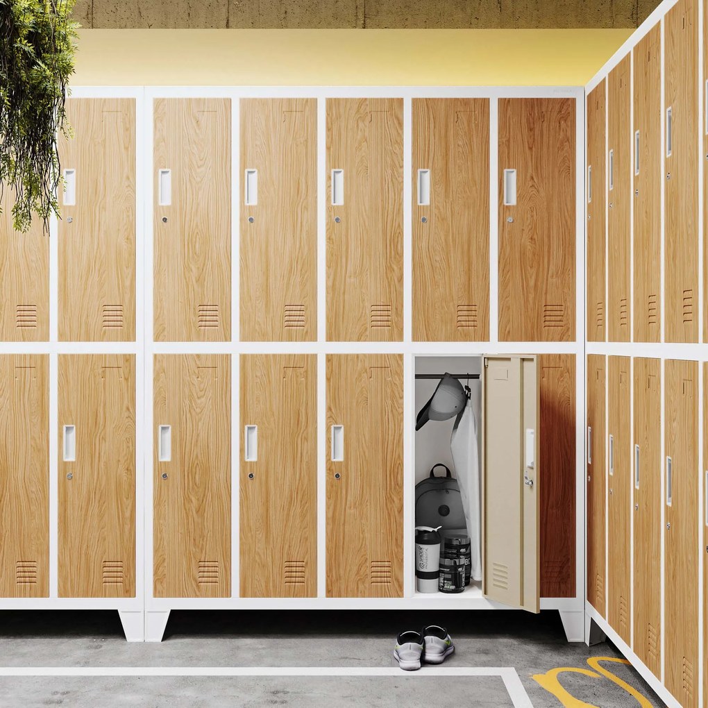 BHP öltözőszekrény fehér/arany tölgy: Eco Design 10 ajtós BARTEK